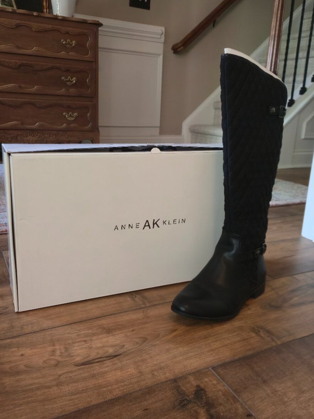 NEW Anne Klein Tall Quilted Boots - Black